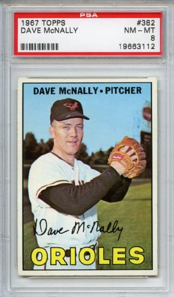 1967 Topps 382 Dave McNally PSA NM-MT 8