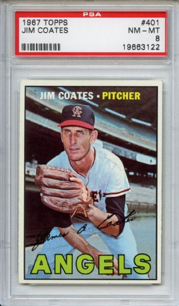 1967 Topps 401 Jim Coates PSA NM-MT 8