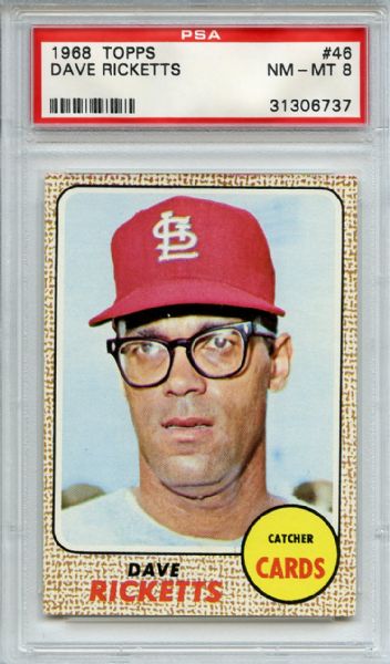1968 Topps 46 Dave Ricketts PSA NM-MT 8