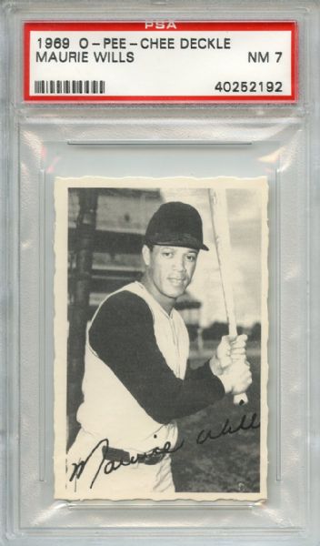 1969 O-Pee-Chee Deckle Maurie Wills PSA NM 7