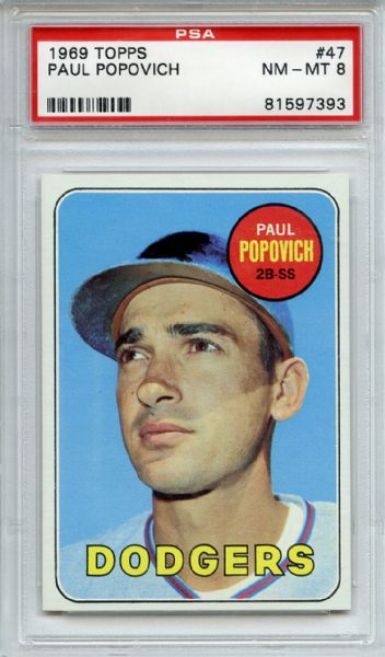 1969 Topps 47 Paul Popovich PSA NM-MT 8