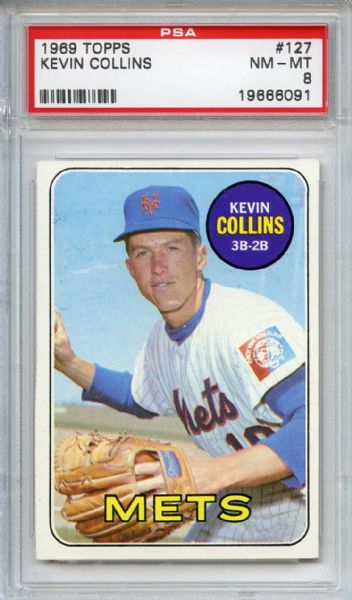 1969 Topps 127 Kevin Collins PSA NM-MT 8