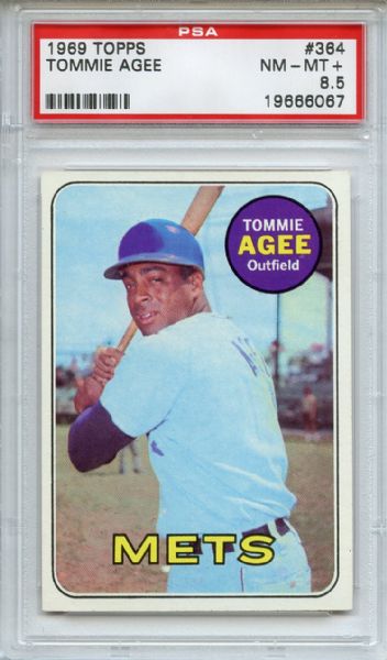 1969 Topps 364 Tommie Agee PSA NM-MT+ 8.5