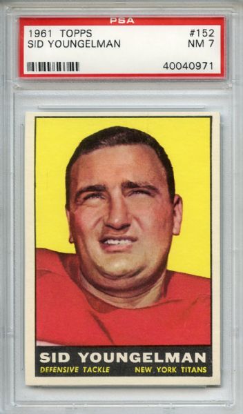 1961 Topps 152 Sid Youngelman PSA NM 7