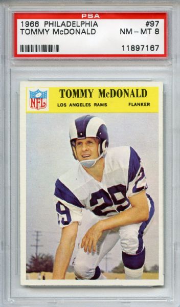 1966 Philadelphia 97 Tommy McDonald PSA NM-MT 8