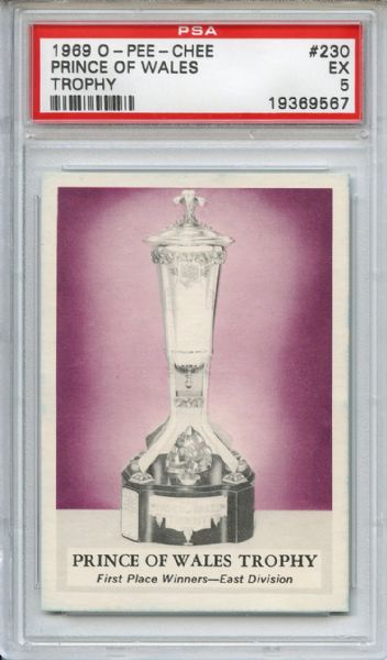 1969 O-Pee-Chee 230 Prince of Wales Trophy PSA EX 5