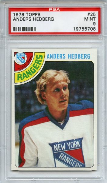 1978 Topps 25 Anders Hedberg PSA MINT 9