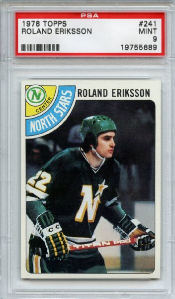 1978 Topps 241 Roland Eriksson PSA MINT 9