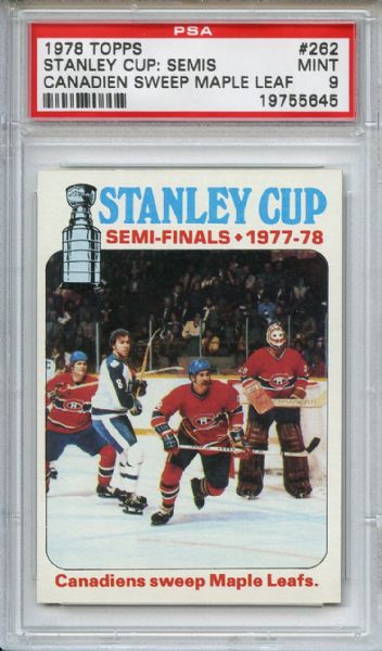 1978 Topps 262 Stanley Cup Semis PSA MINT 9