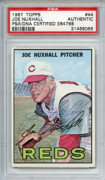 Joe Nuxhall Signed 1967 Topps Card PSA/DNA