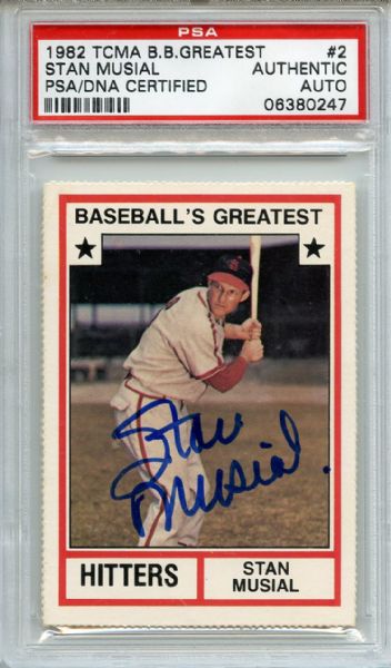 Stan Musial Signed 1982 TCMA Card PSA/DNA