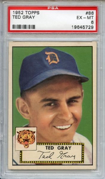 1952 Topps 86 Ted Gray PSA EX-MT 6