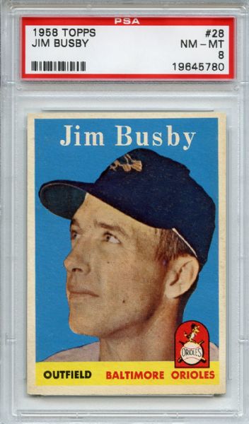 1958 Topps 28 Jim Busby PSA NM-MT 8