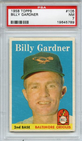 1958 Topps 105 Billy Gardner PSA NM 7
