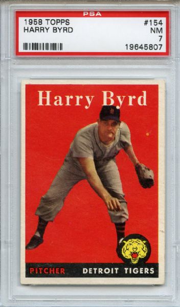 1958 Topps 154 Harry Byrd PSA NM 7