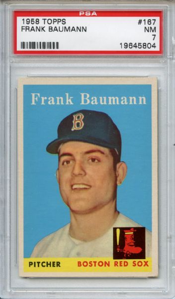 1958 Topps 167 Frank Baumann PSA NM 7