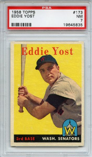 1958 Topps 173 Eddie Yost PSA NM 7