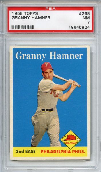 1958 Topps 268 Granny Hamner PSA NM 7