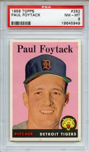 1958 Topps 282 Paul Foytack PSA NM-MT 8