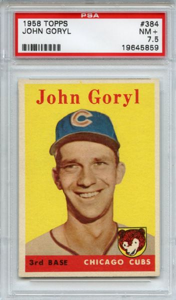 1958 Topps 384 John Goryl PSA NM+ 7.5