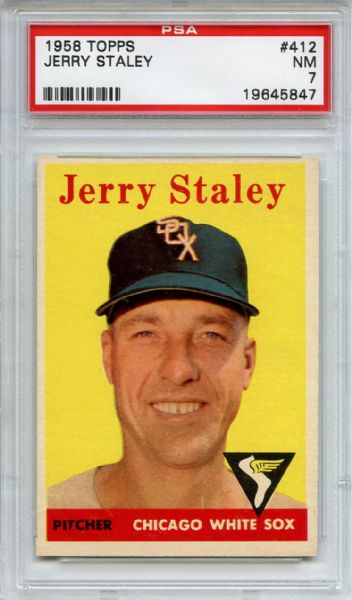 1958 Topps 412 Jerry Staley PSA NM 7