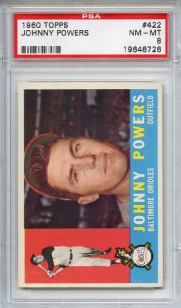 1960 Topps 422 Johnny Powers PSA NM-MT 8