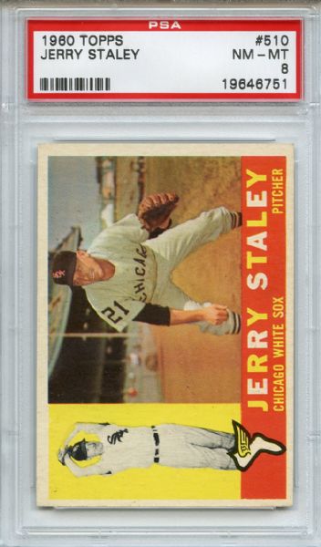 1960 Topps 510 Jerry Staley PSA NM-MT 8