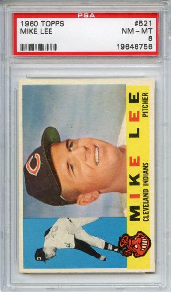 1960 Topps 521 Mike Lee PSA NM-MT 8