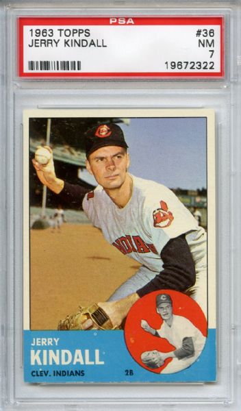 1963 Topps 36 Jerry Kindall PSA NM 7