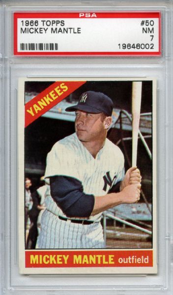 1966 Topps 50 Mickey Mantle PSA NM 7