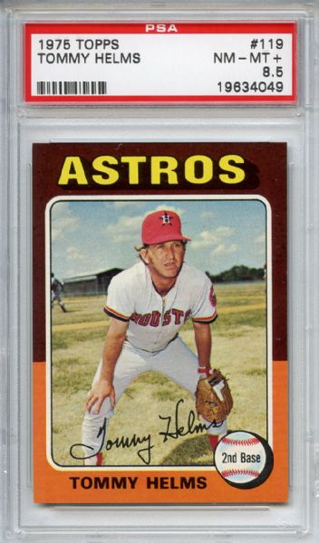 1975 Topps 119 Tommy Helms PSA NM-MT+ 8.5