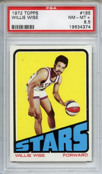 1972 Topps 185 Willie Wise PSA NM-MT+ 8.5