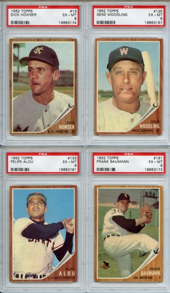 (8) 1962 Topps Baseball Lot All Graded PSA 6
