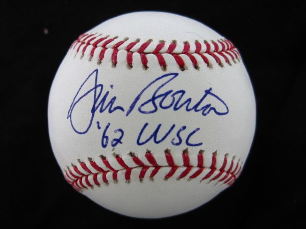 Jim Bouton Signed 62 WSC OML Baseball PSA/DNA