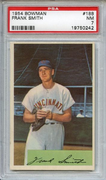 1954 Bowman 188 Frank Smith PSA NM 7