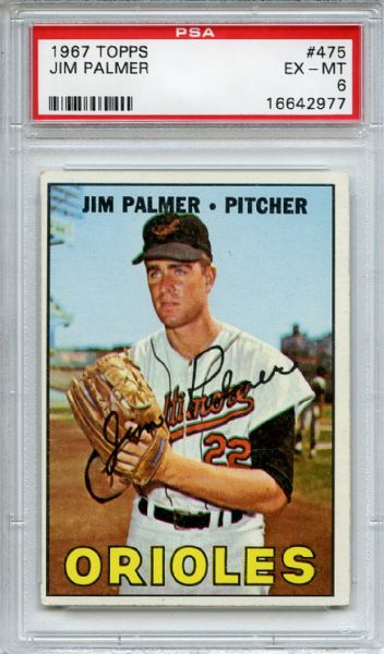 1967 Topps 475 Jim Palmer PSA EX-MT 6