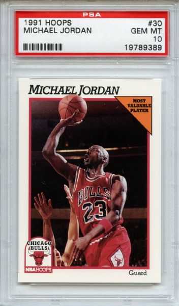 1991 Hoops 30 Michael Jordan PSA GEM MT 10