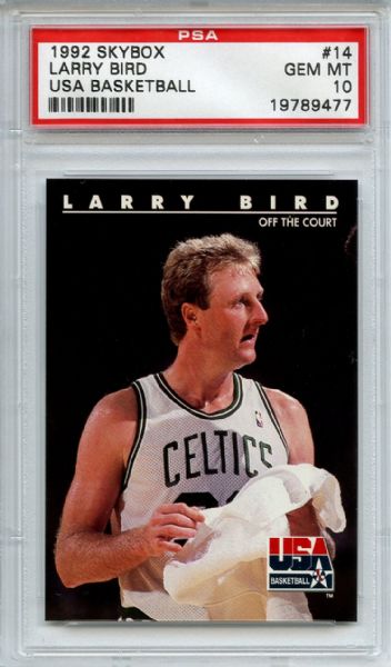 1992 Skybox USA Basketball 14 Larry Bird PSA GEM MT 10