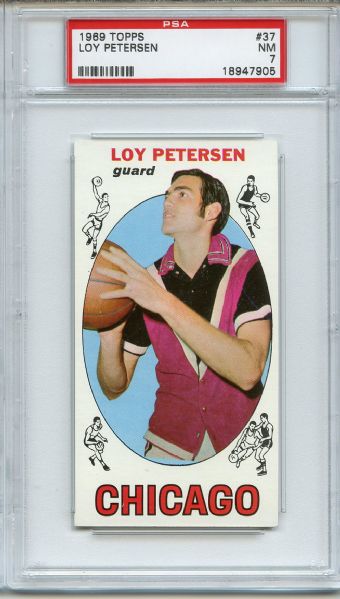 1969 Topps 37 Loy Petersen PSA NM 7