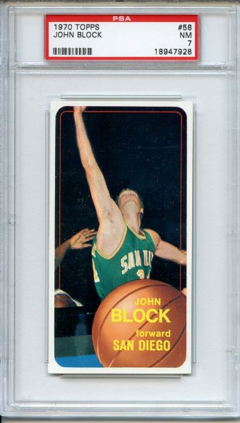 1970 Topps 58 John Block PSA NM 7