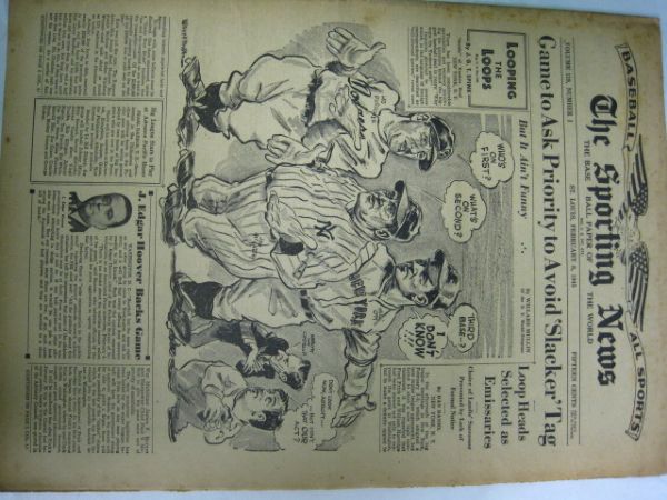 Sporting News February 8, 1945 - Avoid Slacker Tag