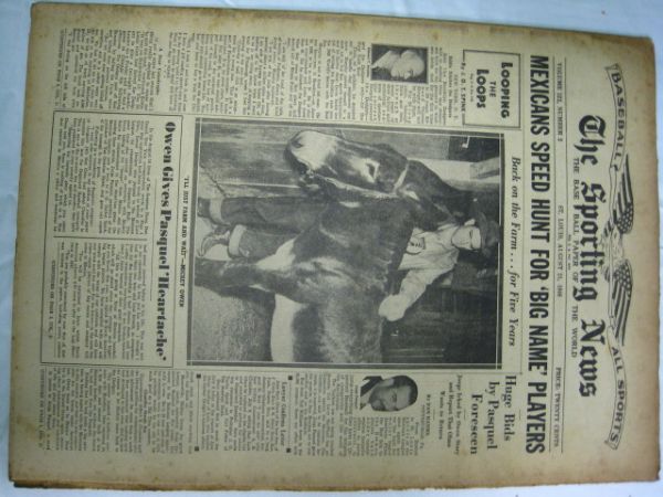 Sporting News August 21, 1946 - Mexicans Speed Hunt for Big Name Players