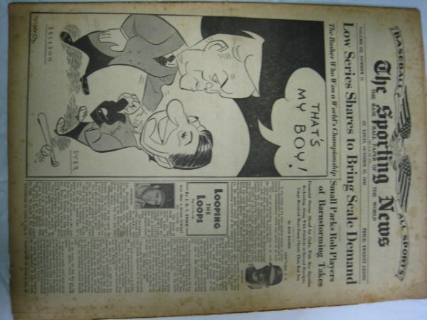 Sporting News October 23, 1946 - Stan Musial Joe Garagiola