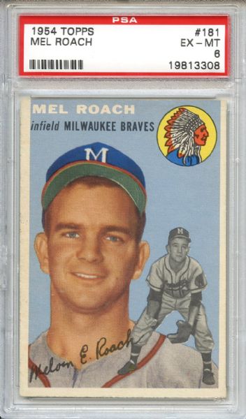 1954 Topps 181 Mel Roach PSA EX-MT 6