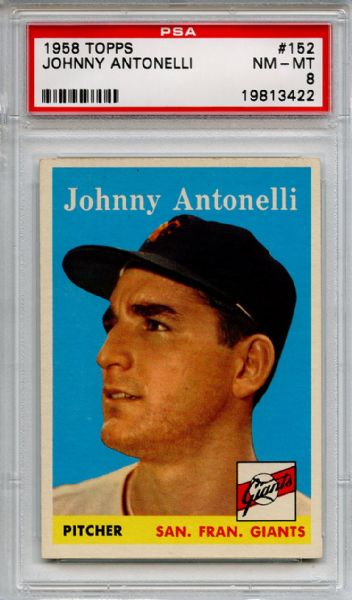 1958 Topps 152 Johnny Antonelli PSA NM-MT 8