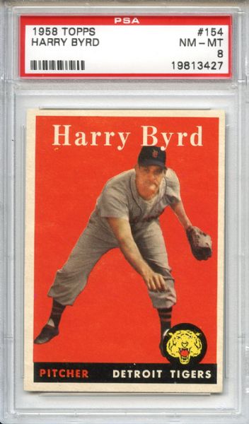 1958 Topps 154 Harry Byrd PSA NM-MT 8