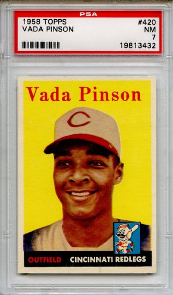 1958 Topps 420 Vada Pinson Rookie PSA NM 7