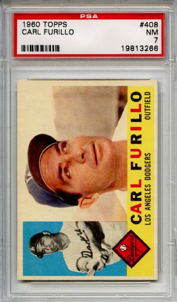 1960 Topps 408 Carl Furillo PSA NM 7