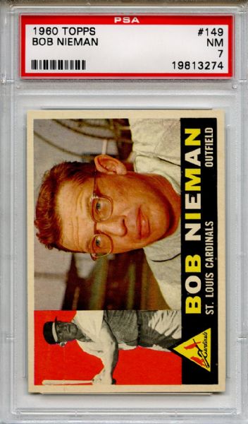 1960 Topps 149 Bob Nieman PSA NM 7