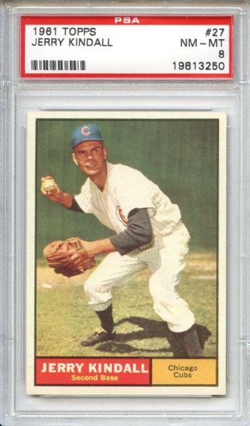 1961 Topps 27 Jerry Kindall PSA NM-MT 8